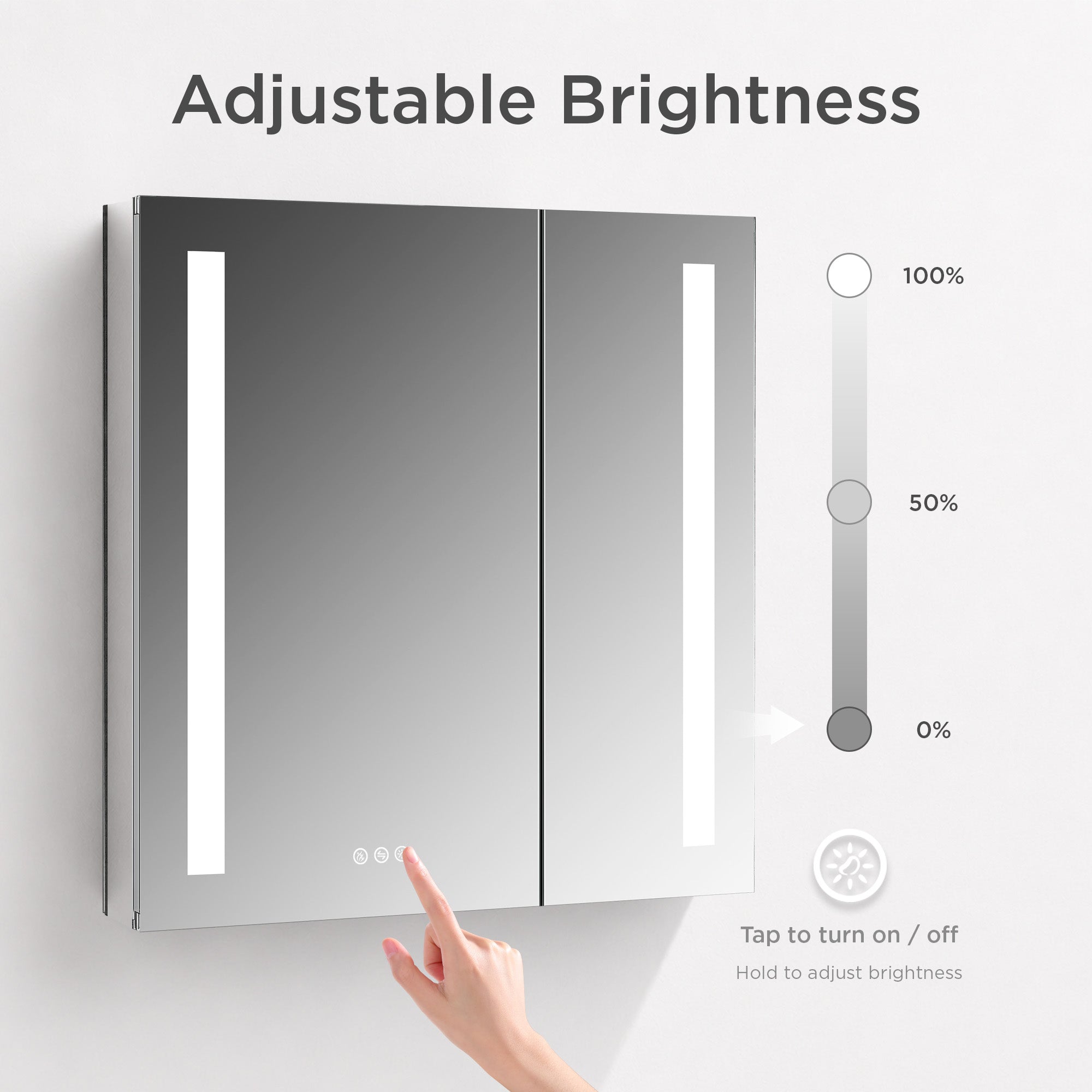 Pillar LED Medicine Cabinet MCL1