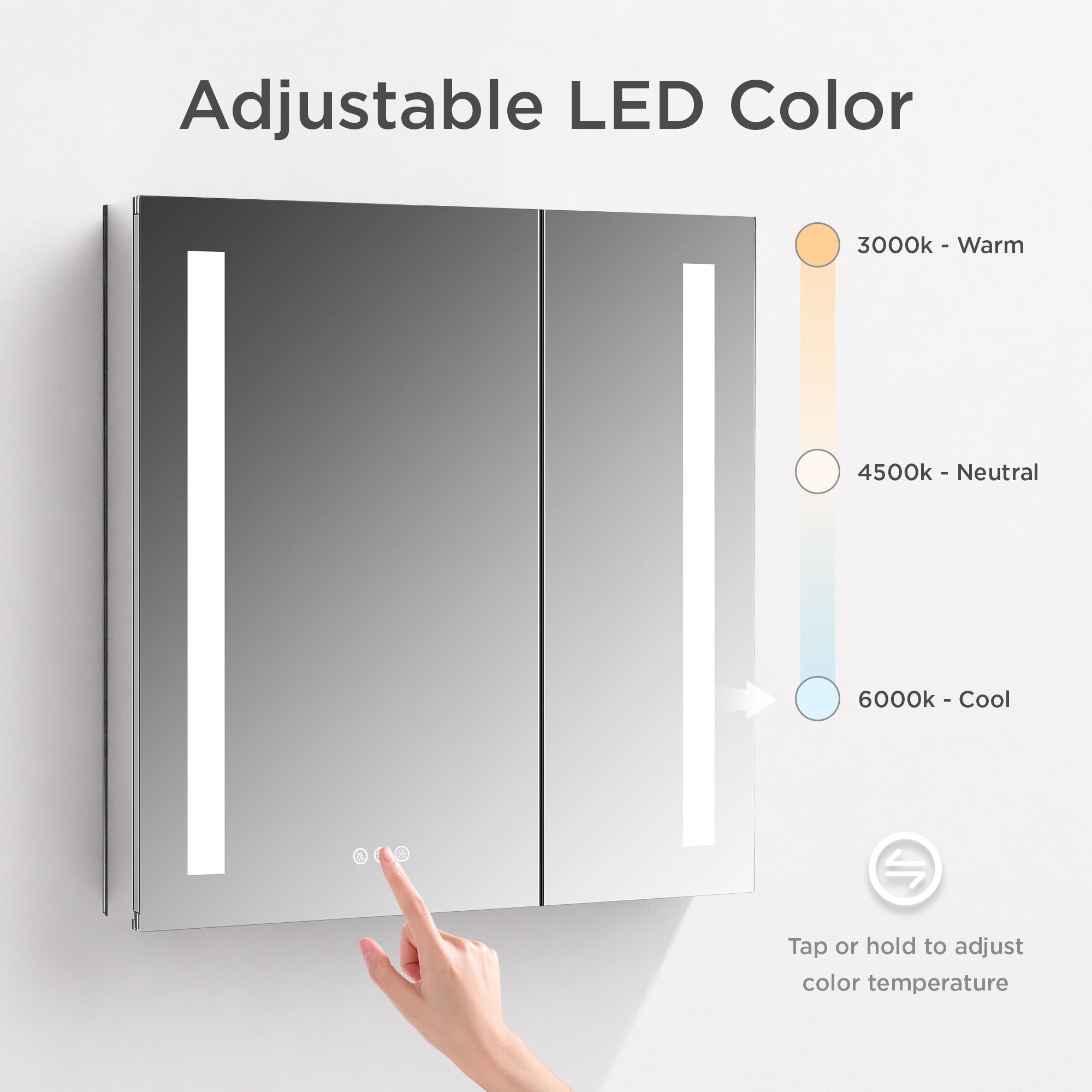 Pillar LED Medicine Cabinet MCL1
