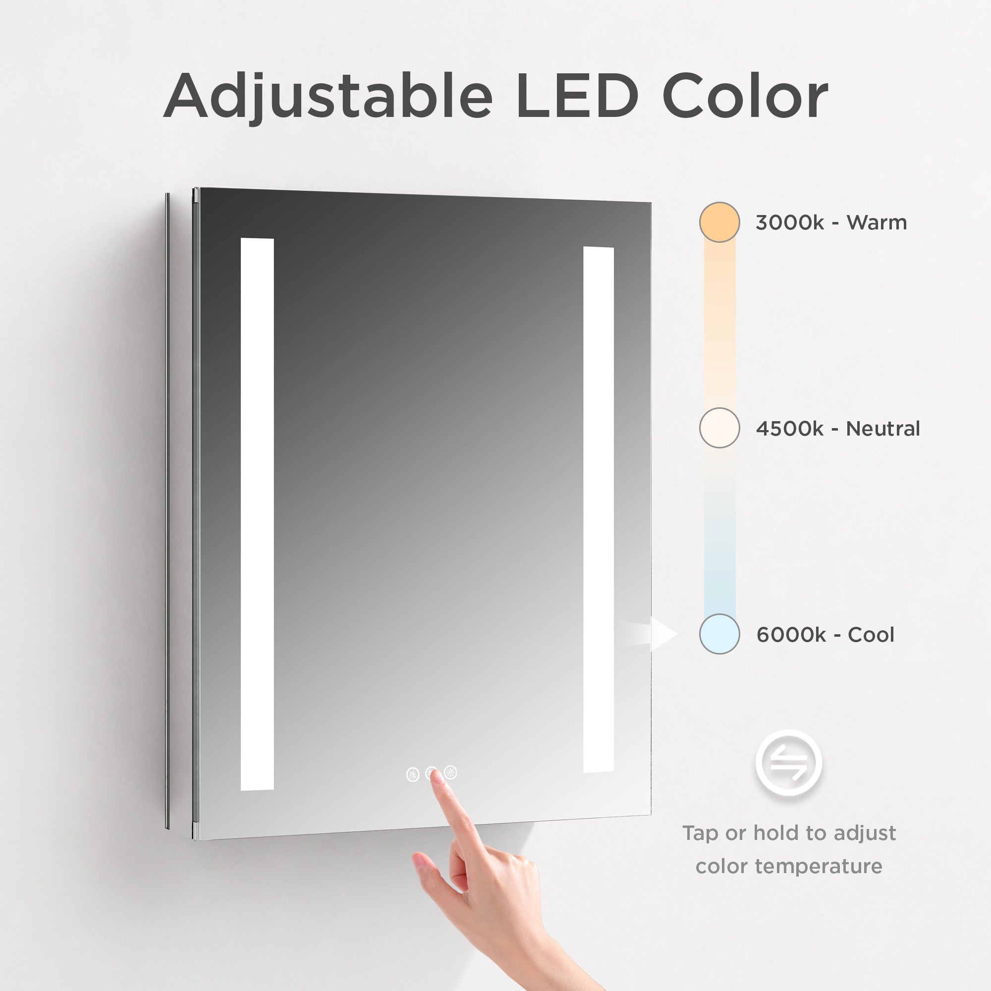 Pillar LED Medicine Cabinet MCL1