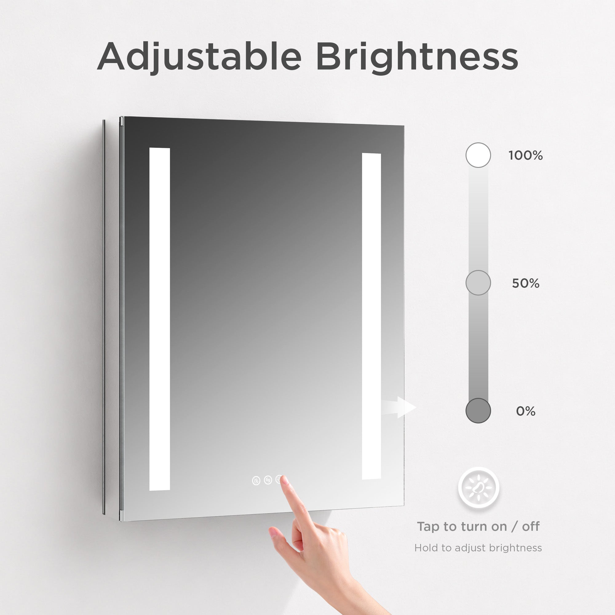 Pillar LED Medicine Cabinet MCL1