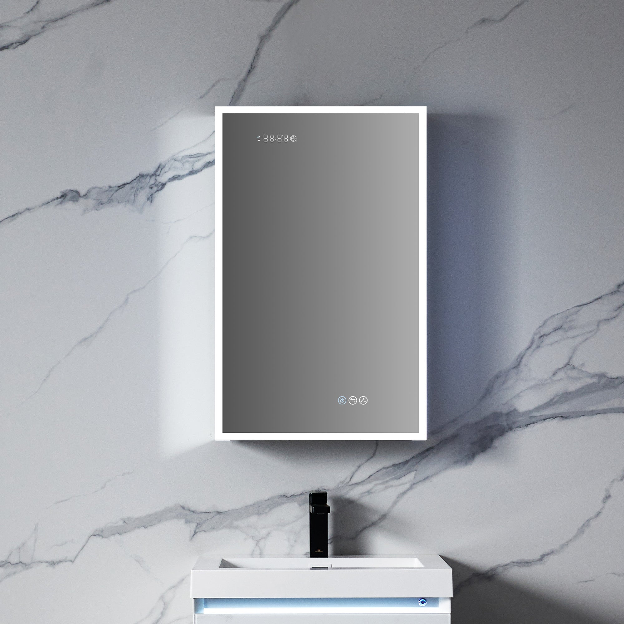 Sirius LED Medicine Cabinet with Clock MCL3