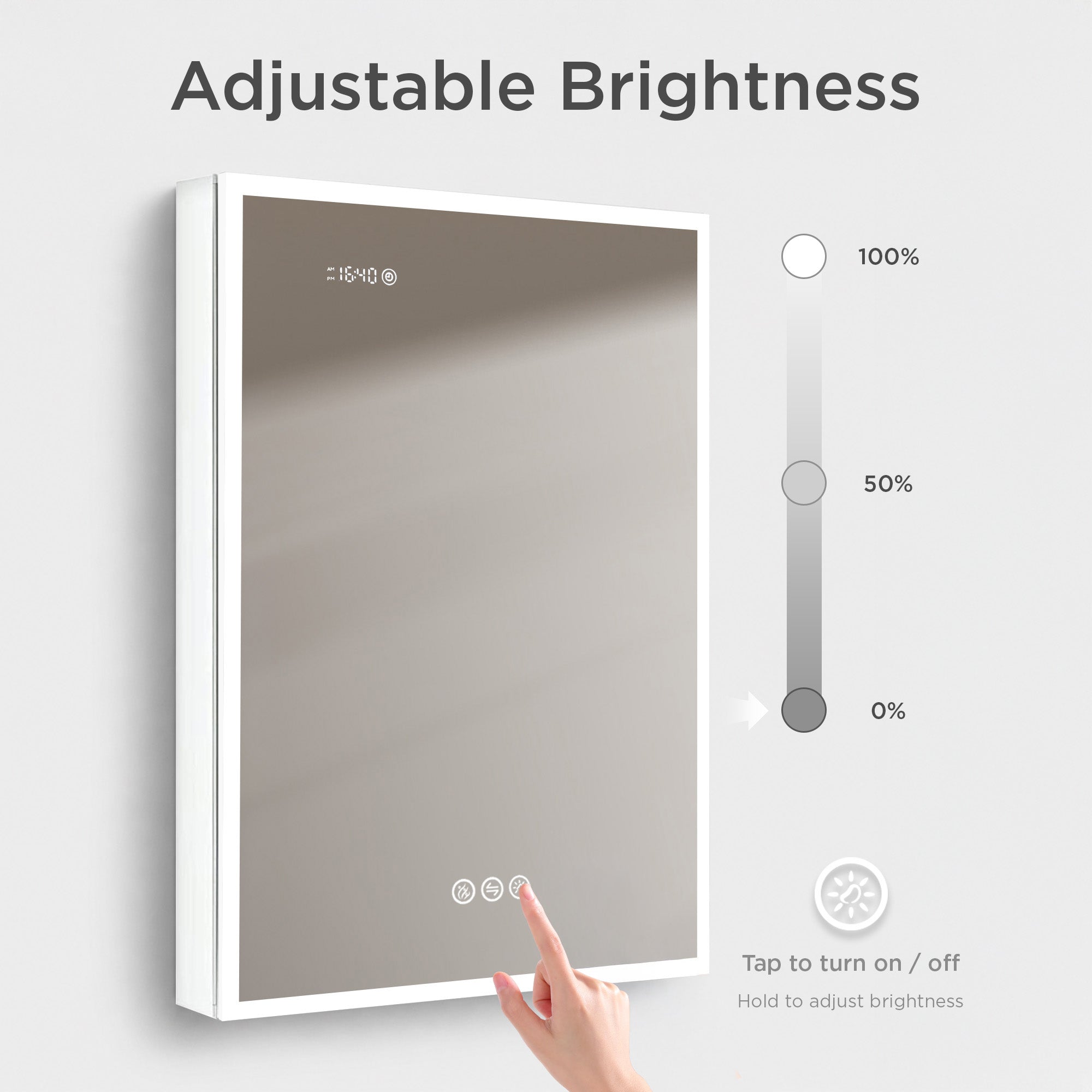 Sirius LED Medicine Cabinet with Clock MCL3