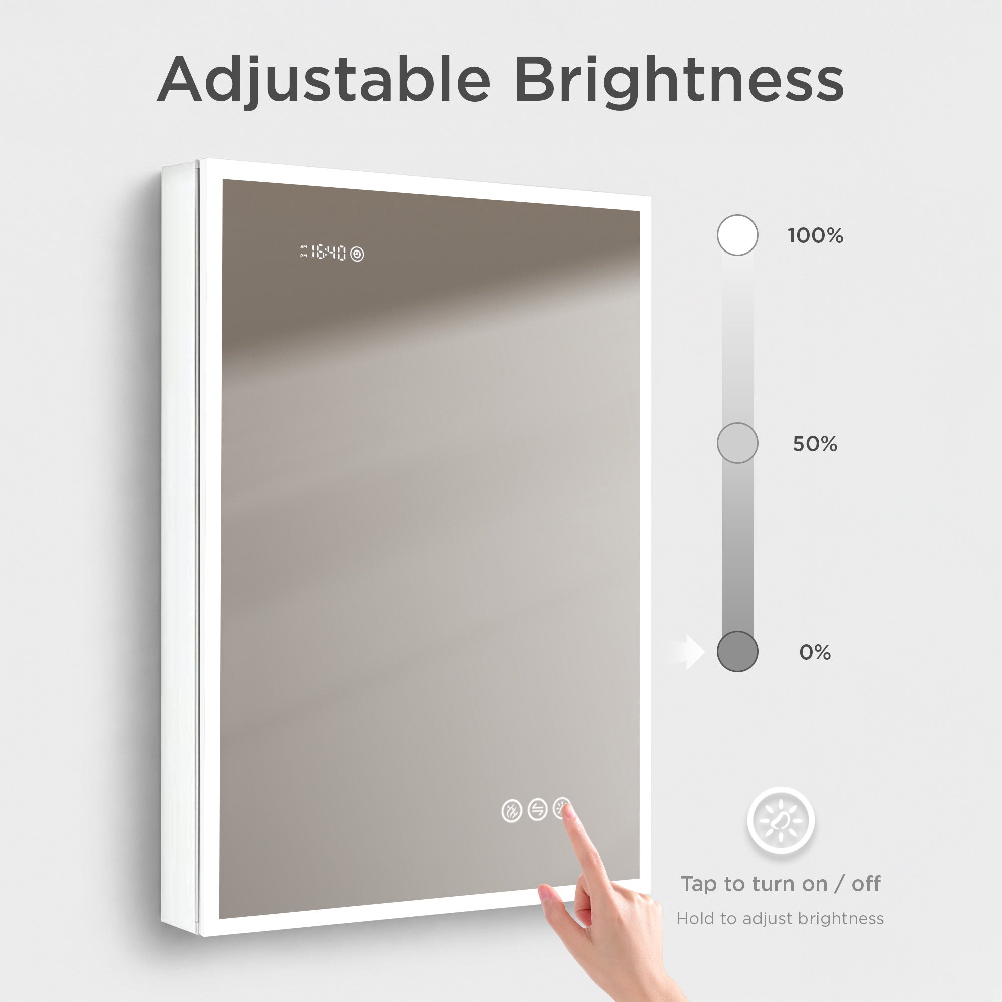 Sirius LED Medicine Cabinet with Clock MCL3