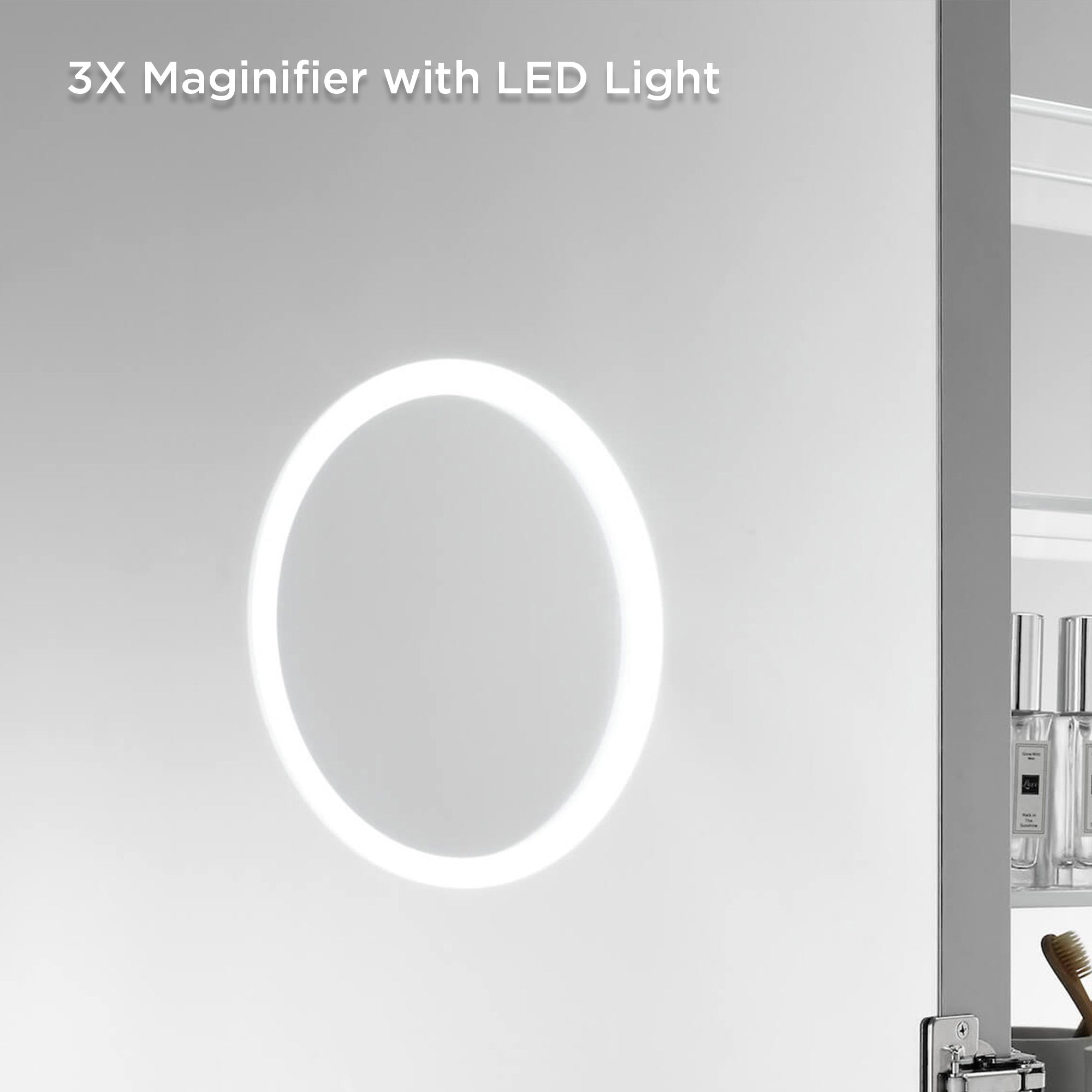 Sirius LED Medicine Cabinet with Clock MCL3