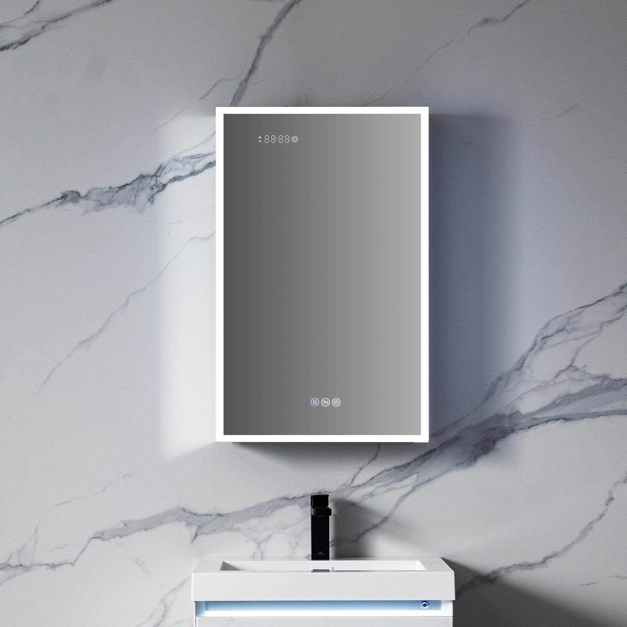Sirius LED Medicine Cabinet with Clock MCL3
