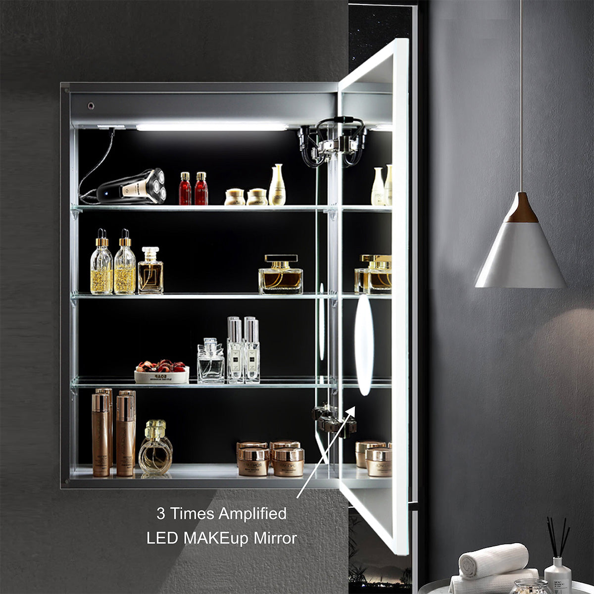 Sirius LED Medicine Cabinet with Clock MCL3