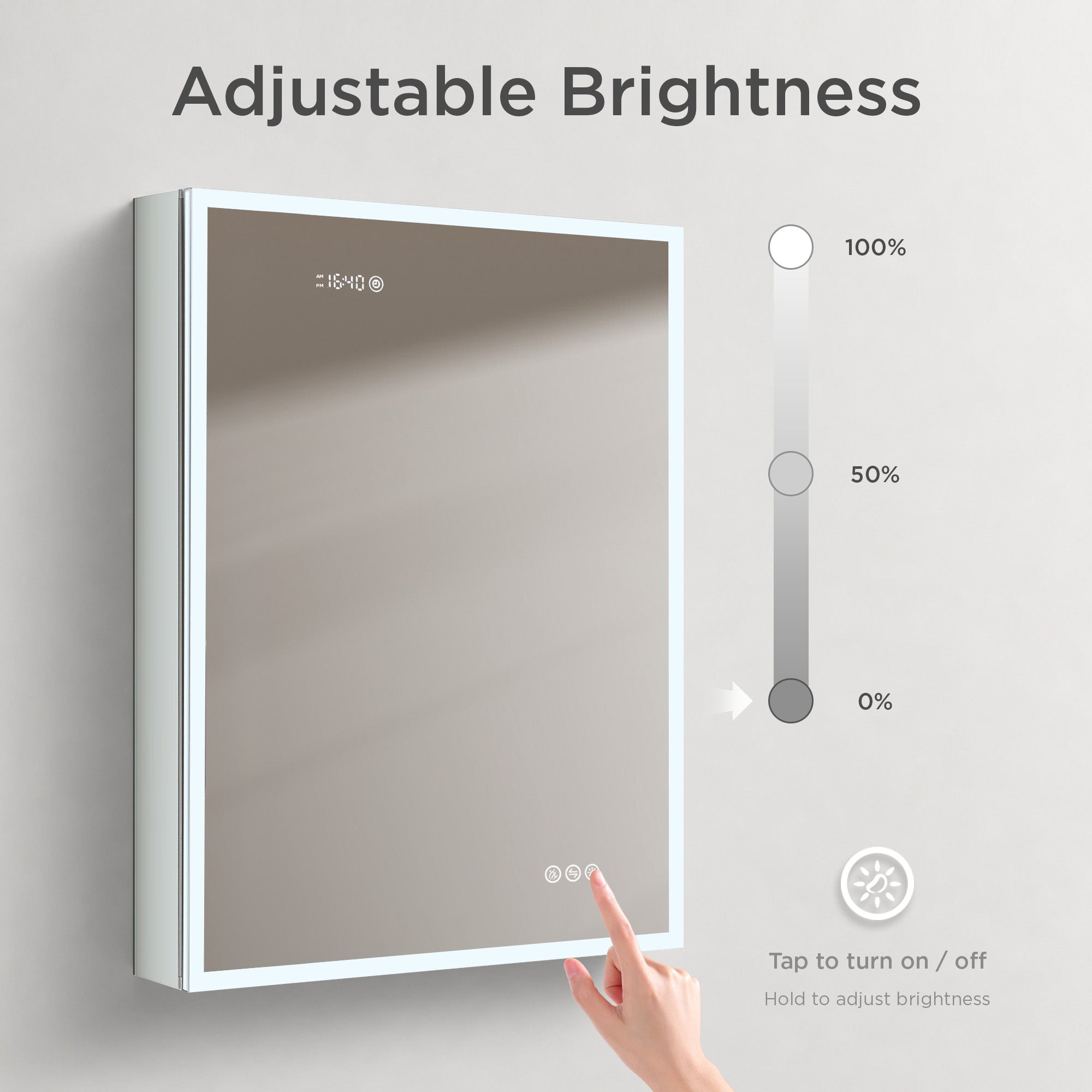 Sirius LED Medicine Cabinet with Clock MCL3