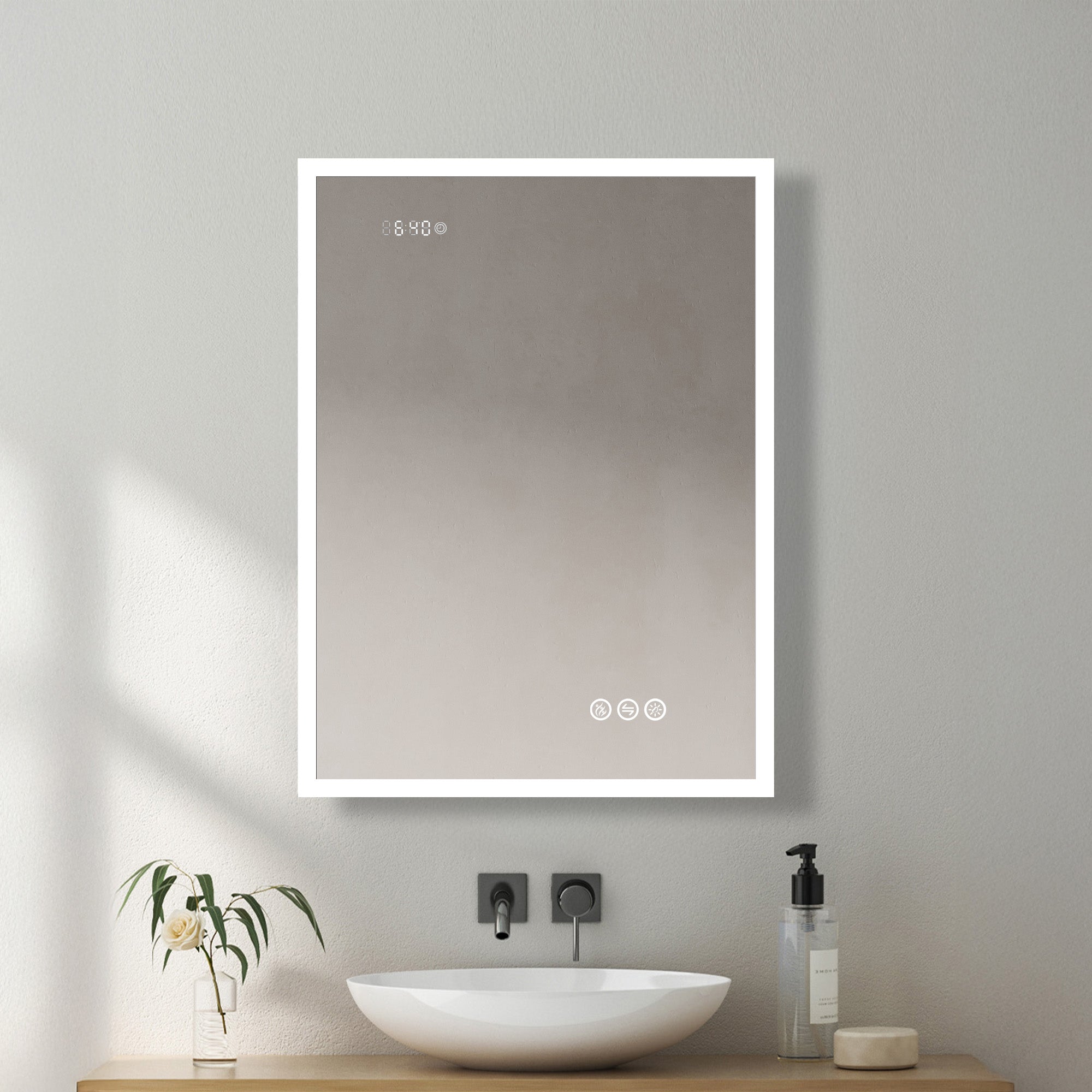 Sirius LED Medicine Cabinet with Clock MCL3