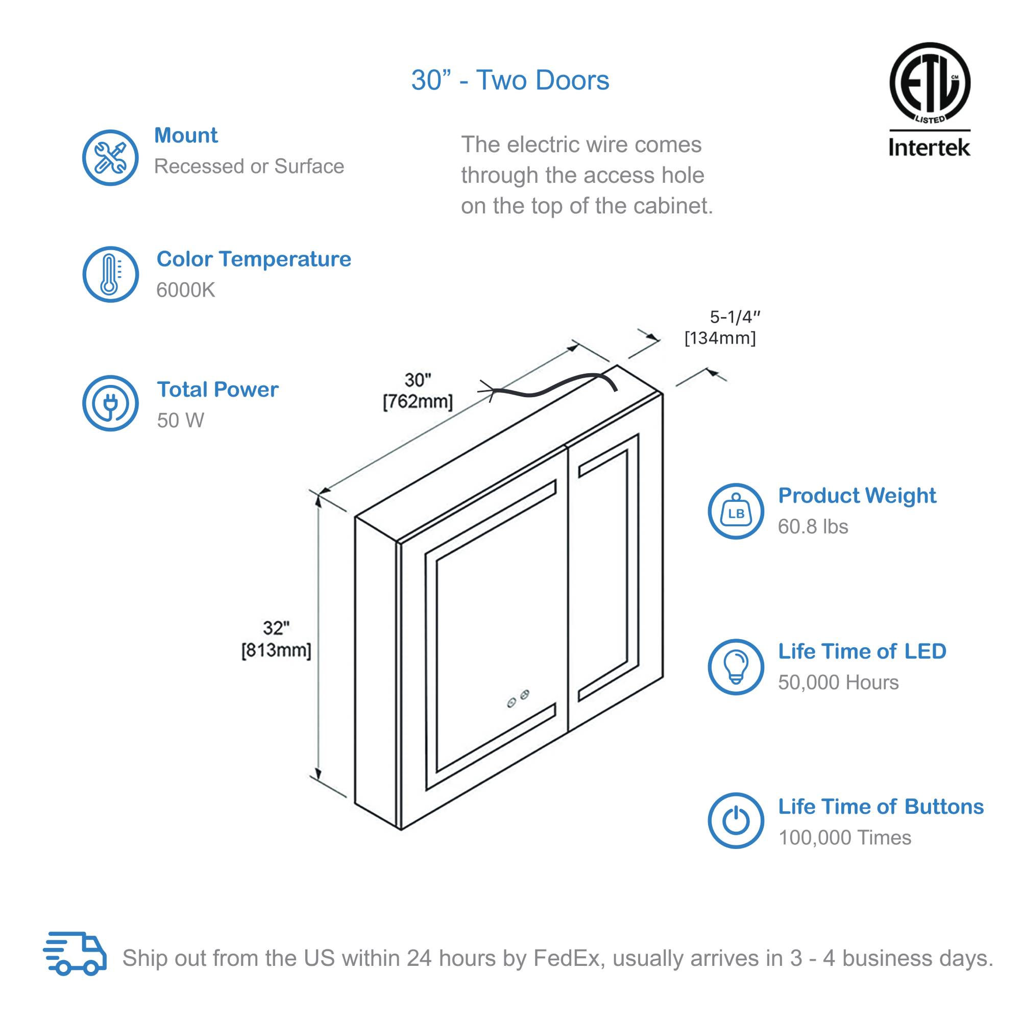 Vega LED Medicine Cabinet MCL4