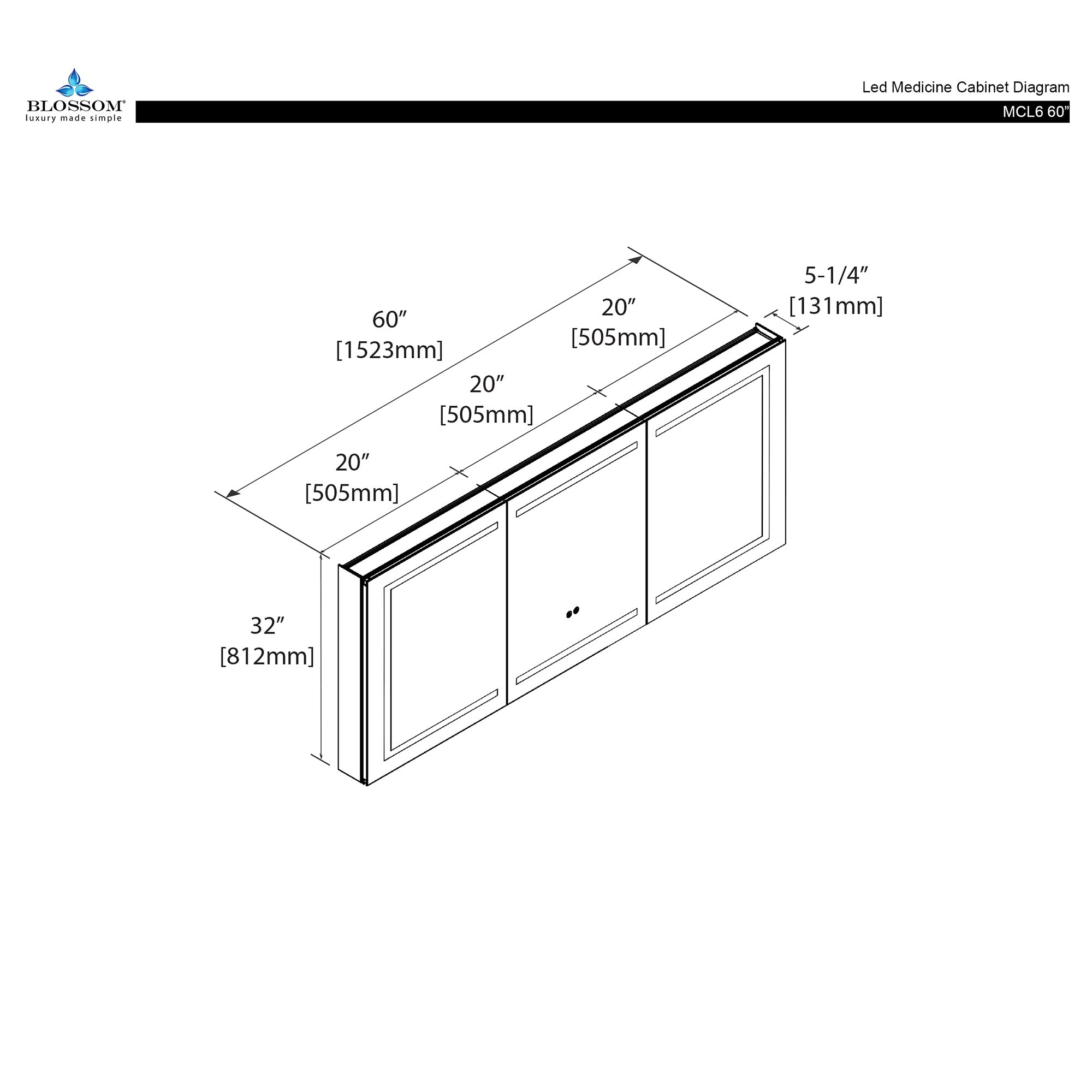 Canopus LED Medicine Cabinet MCL6