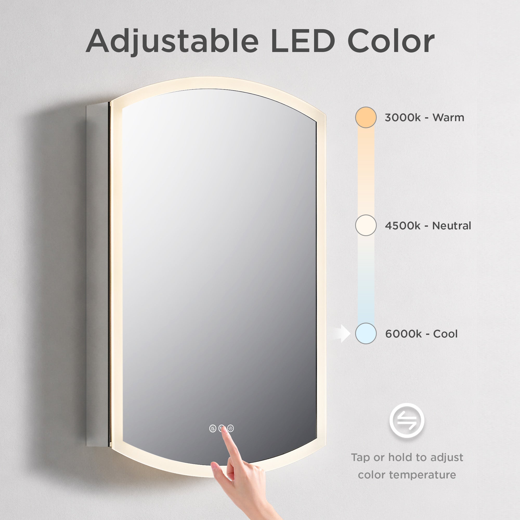 Castor LED Medicine Cabinet MCL7