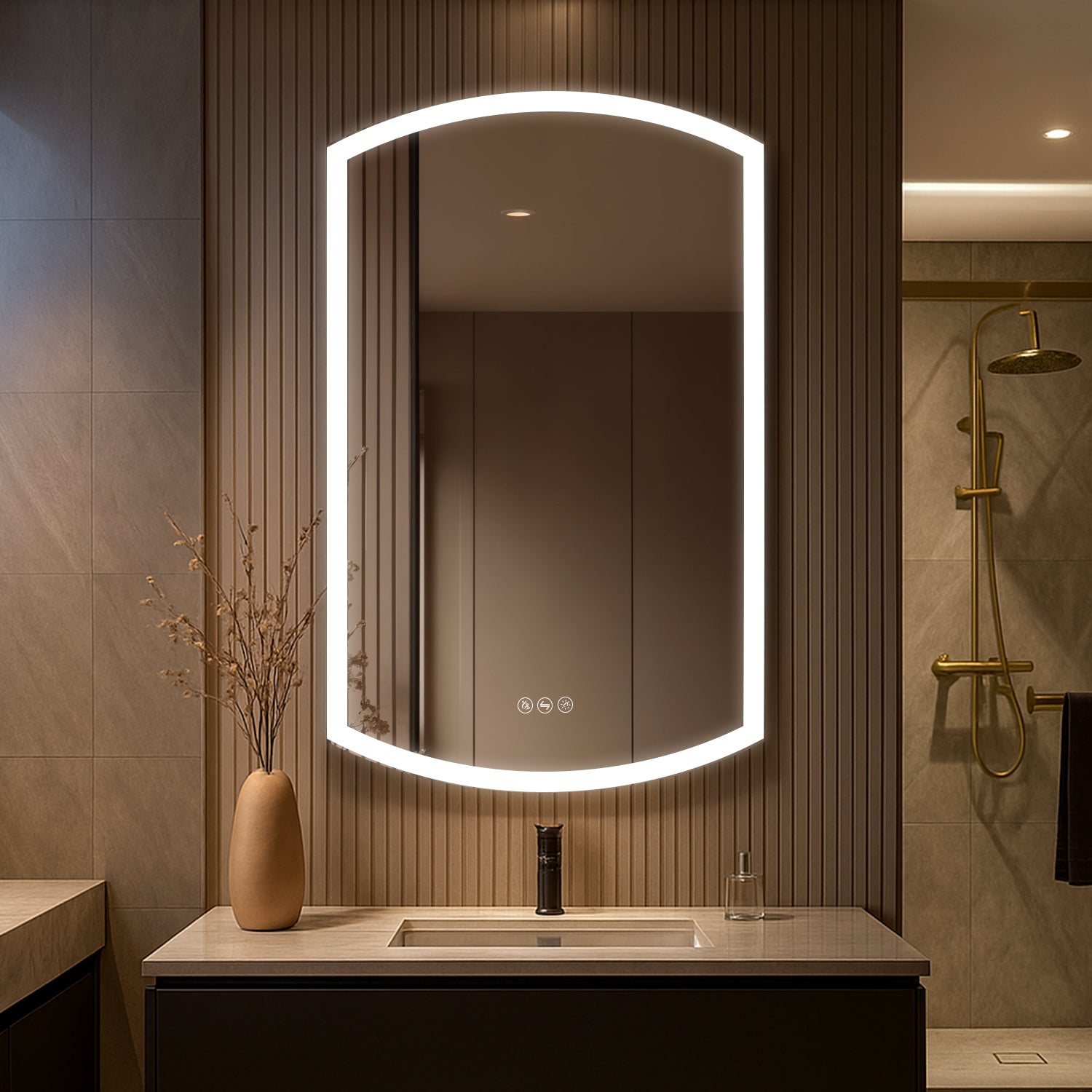 ETL Certified LED Medicine Cabinet with Defogger, Adjustable