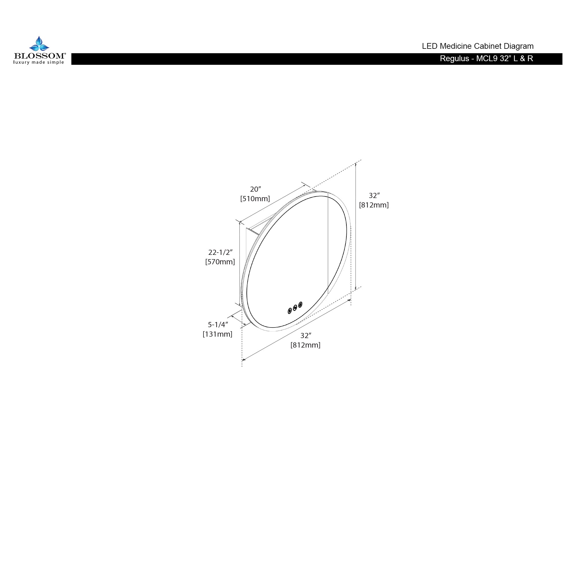 Regulus LED Medicine Cabinet MCL9