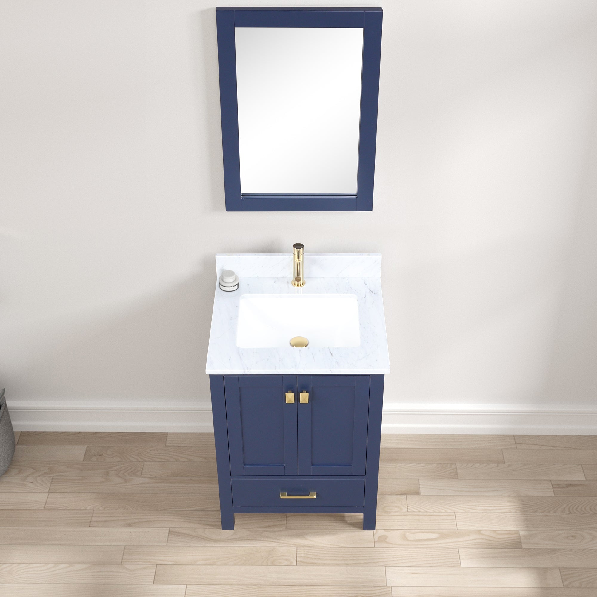 Solid Wood Vanity + Carrara Marble or Artificial Stone Top, Soft