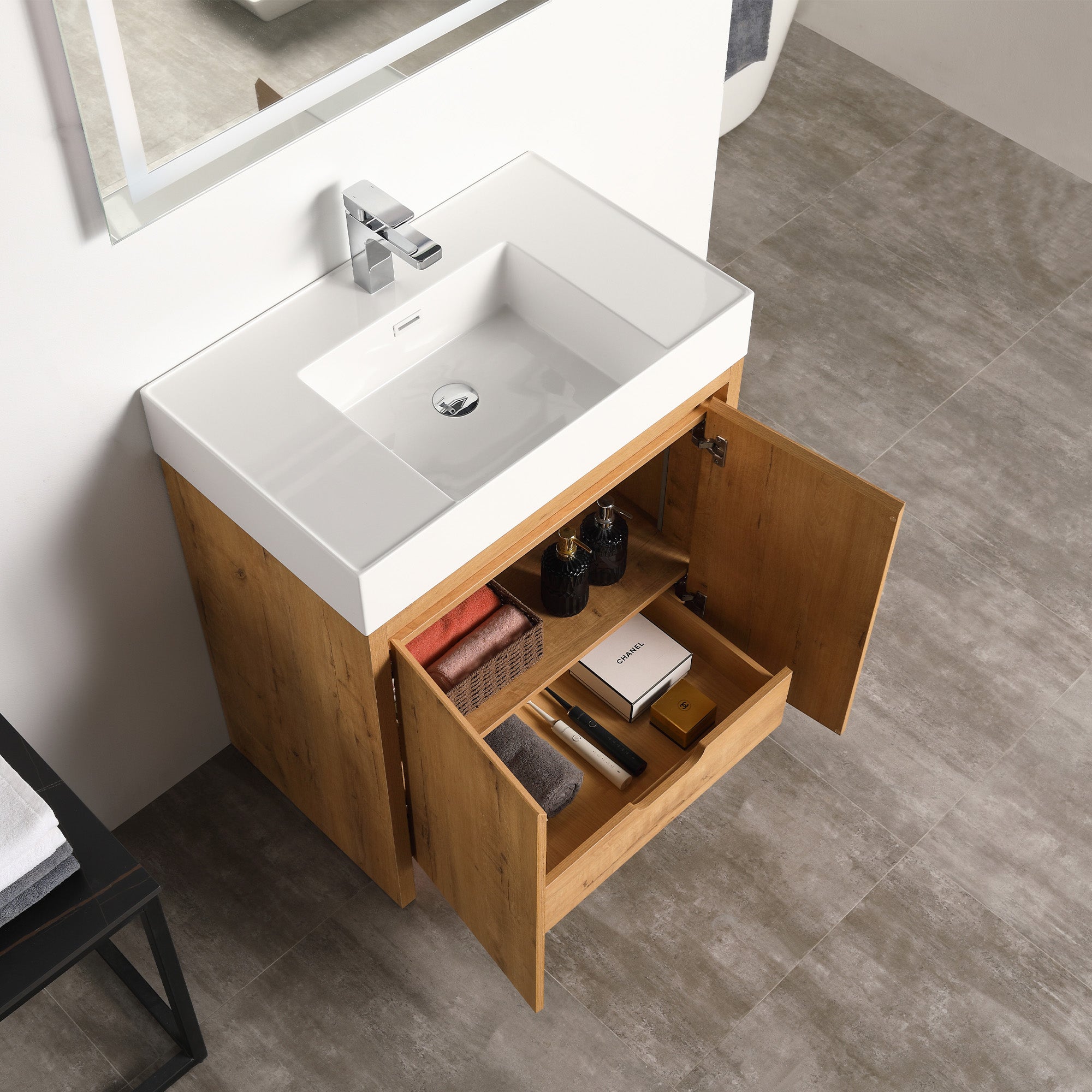 【vani】キャビネット Vanity Art 48 in. W x 22 in D x 38 in. H Single Sink Bath Vanity