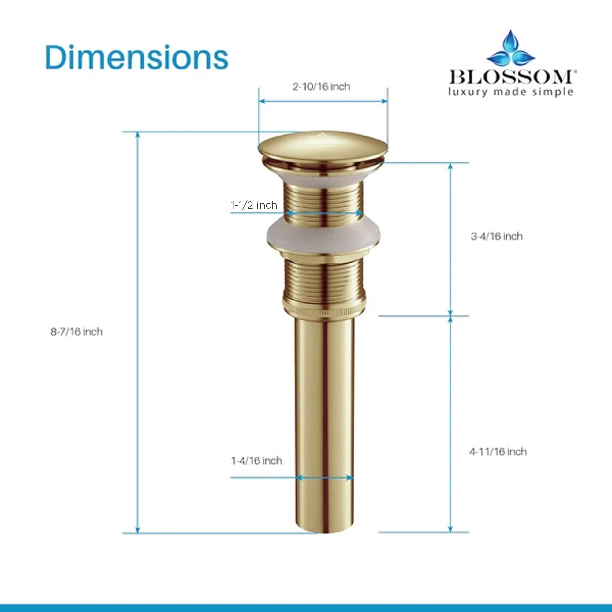 1-1/4"  Brass Pop up with NO Overflow