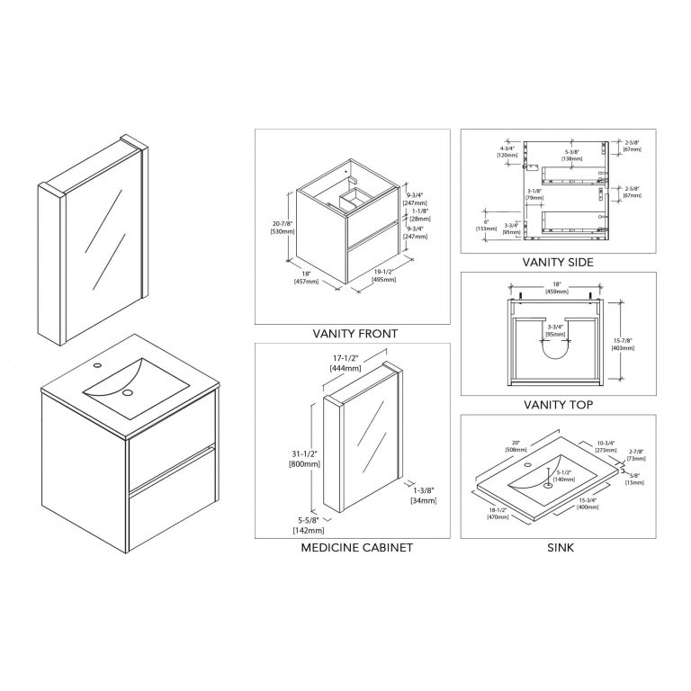 Valencia 20 Inch Vanity – Blossom Kitchen & Bath Supply Corporation